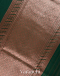 Bottle Green Pure Chanderi Silk Cotton Handloom Saree