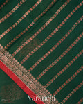 Bottle Green Pure Chanderi Silk Cotton Handloom Saree