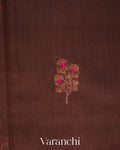Coffee Brown Pure Chanderi Silk Cotton Handloom Saree