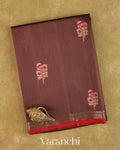Coffee Brown Pure Chanderi Silk Cotton Handloom Saree