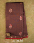 Coffee Brown Pure Chanderi Silk Cotton Handloom Saree