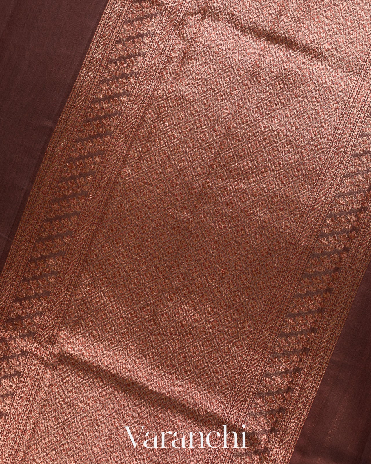 Coffee Brown Pure Chanderi Silk Cotton Handloom Saree