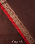 Coffee Brown Pure Chanderi Silk Cotton Handloom Saree