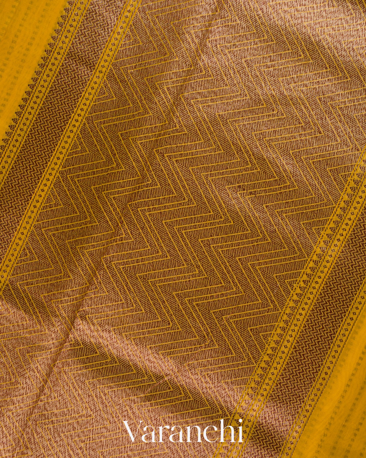 Bright Yellow Pure Chanderi Silk Cotton Handloom Saree