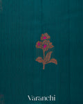 Peacock Blue Pure Chanderi Silk Cotton Handloom Saree