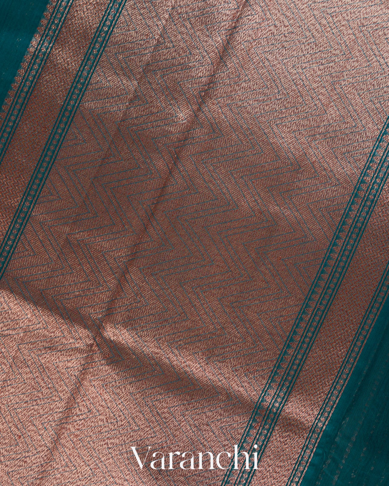 Peacock Blue Pure Chanderi Silk Cotton Handloom Saree