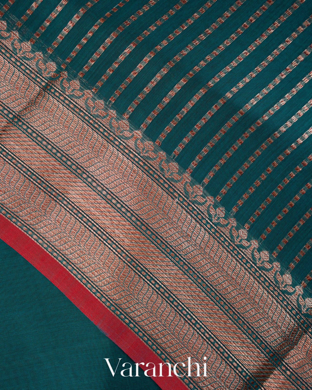 Peacock Blue Pure Chanderi Silk Cotton Handloom Saree
