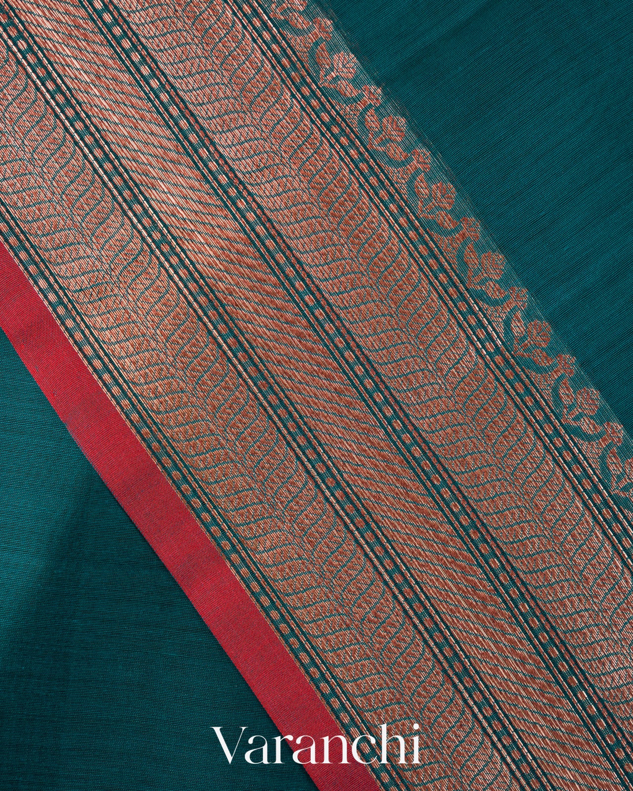 Peacock Blue Pure Chanderi Silk Cotton Handloom Saree