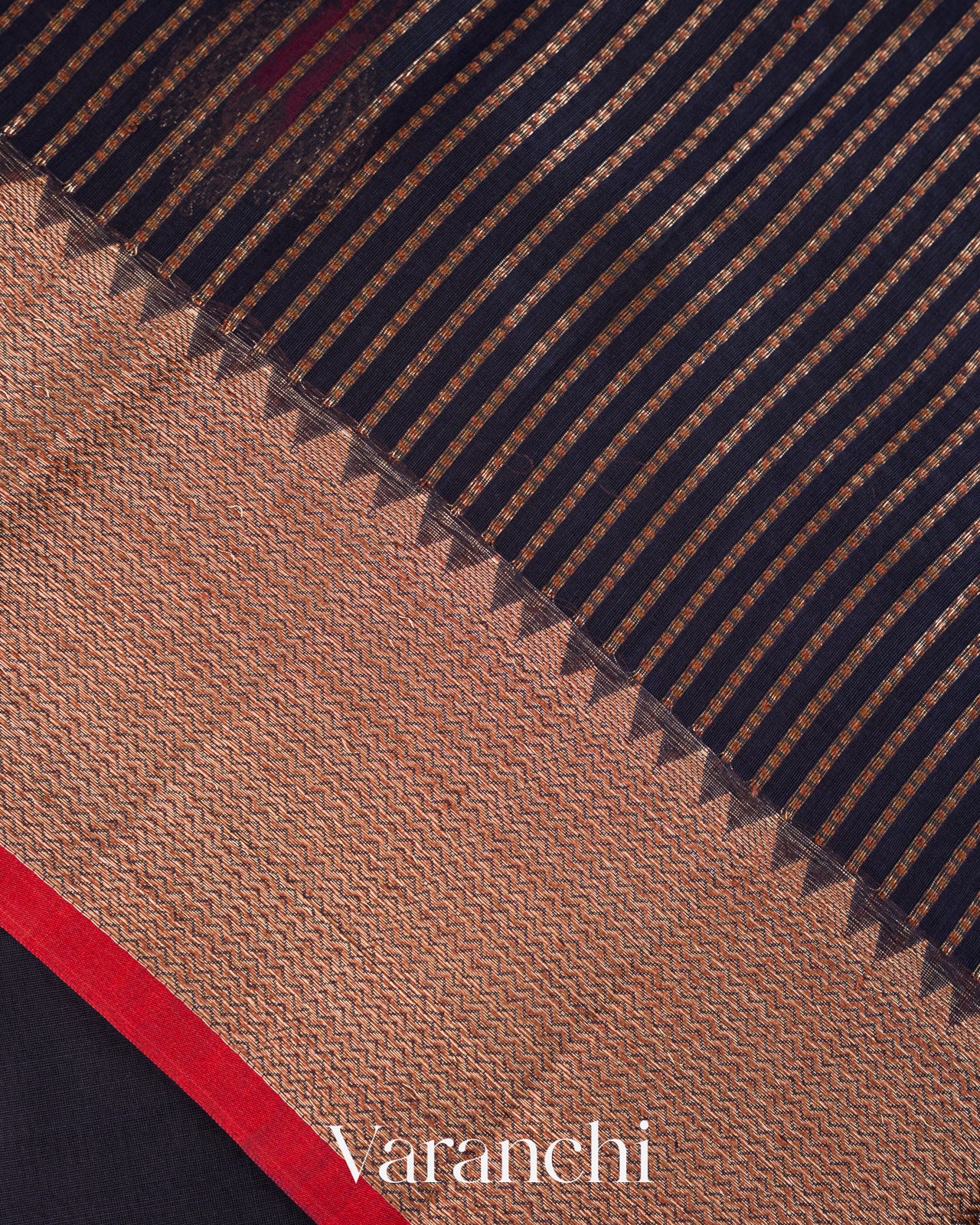 Navy Blue Pure Chanderi Silk Cotton Handloom Saree