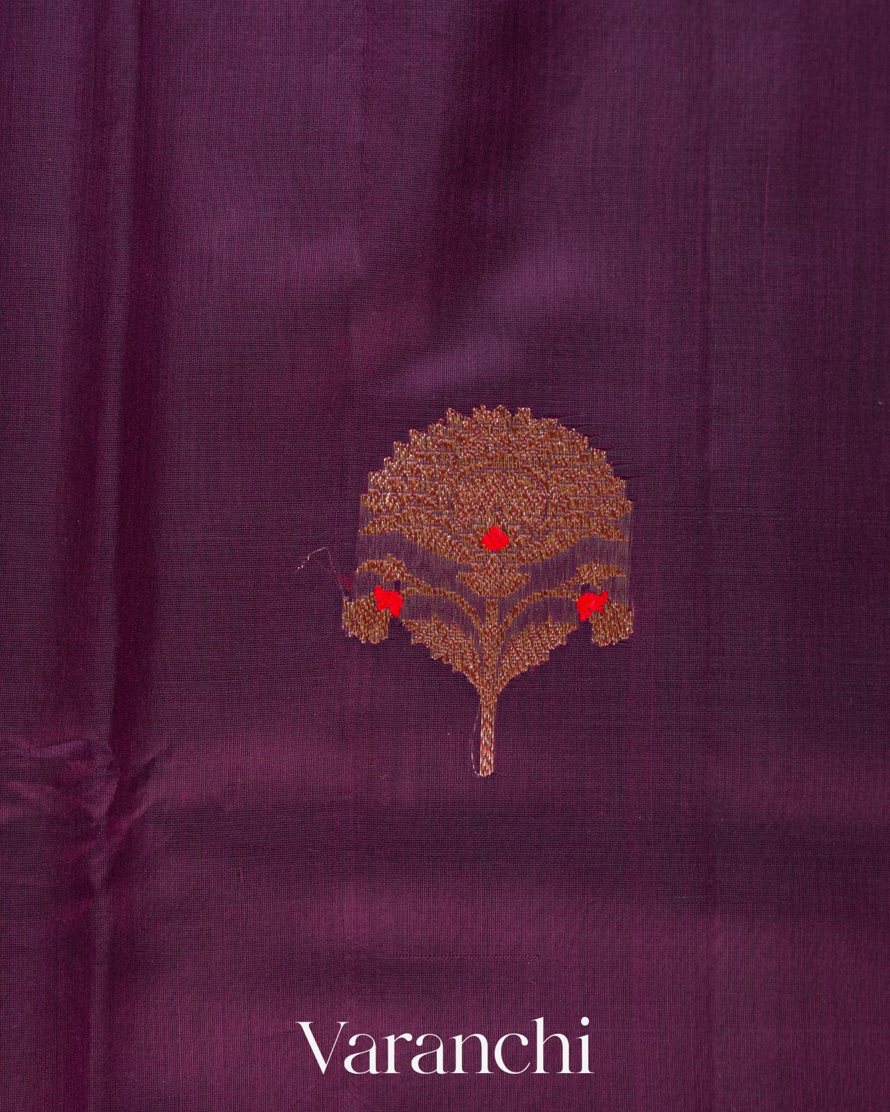 Wine Purple Pure Chanderi Silk Cotton Handloom Saree