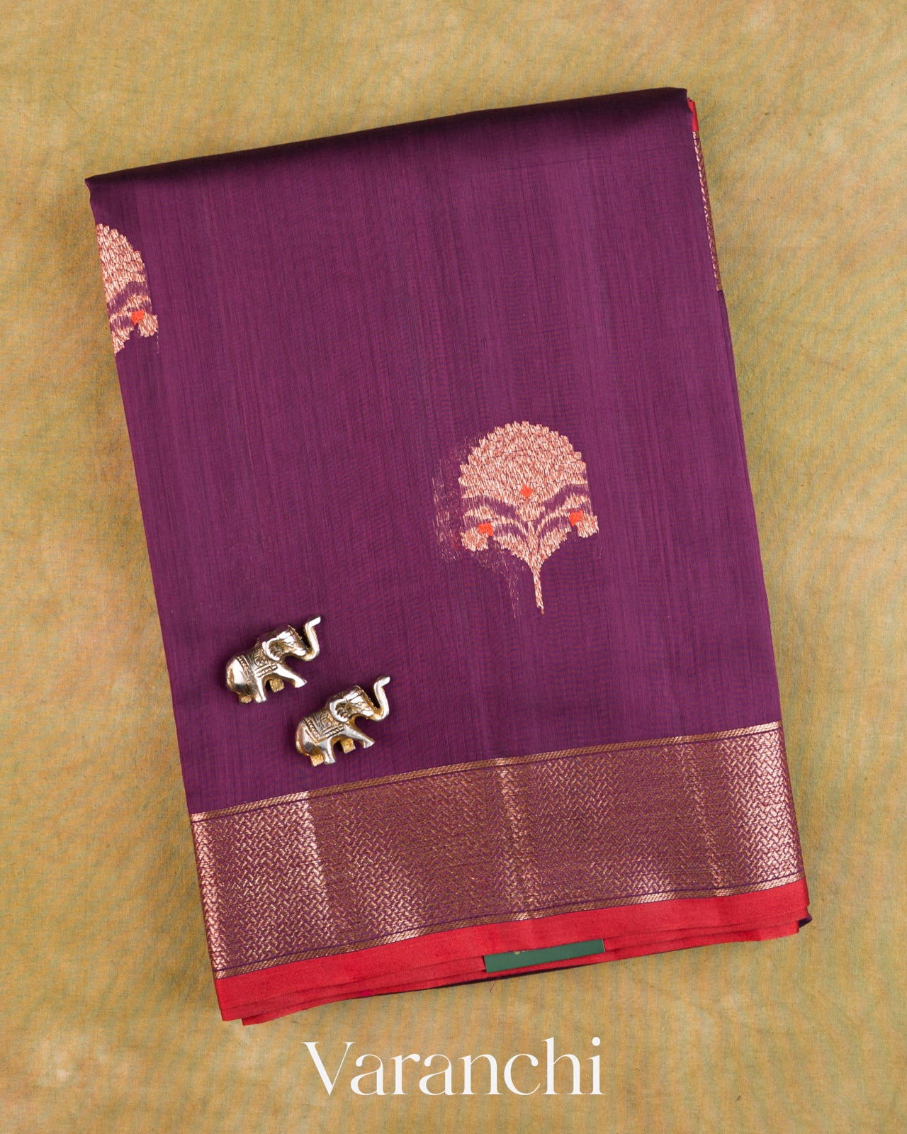 Wine Purple Pure Chanderi Silk Cotton Handloom Saree