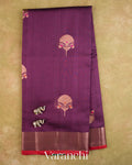 Wine Purple Pure Chanderi Silk Cotton Handloom Saree
