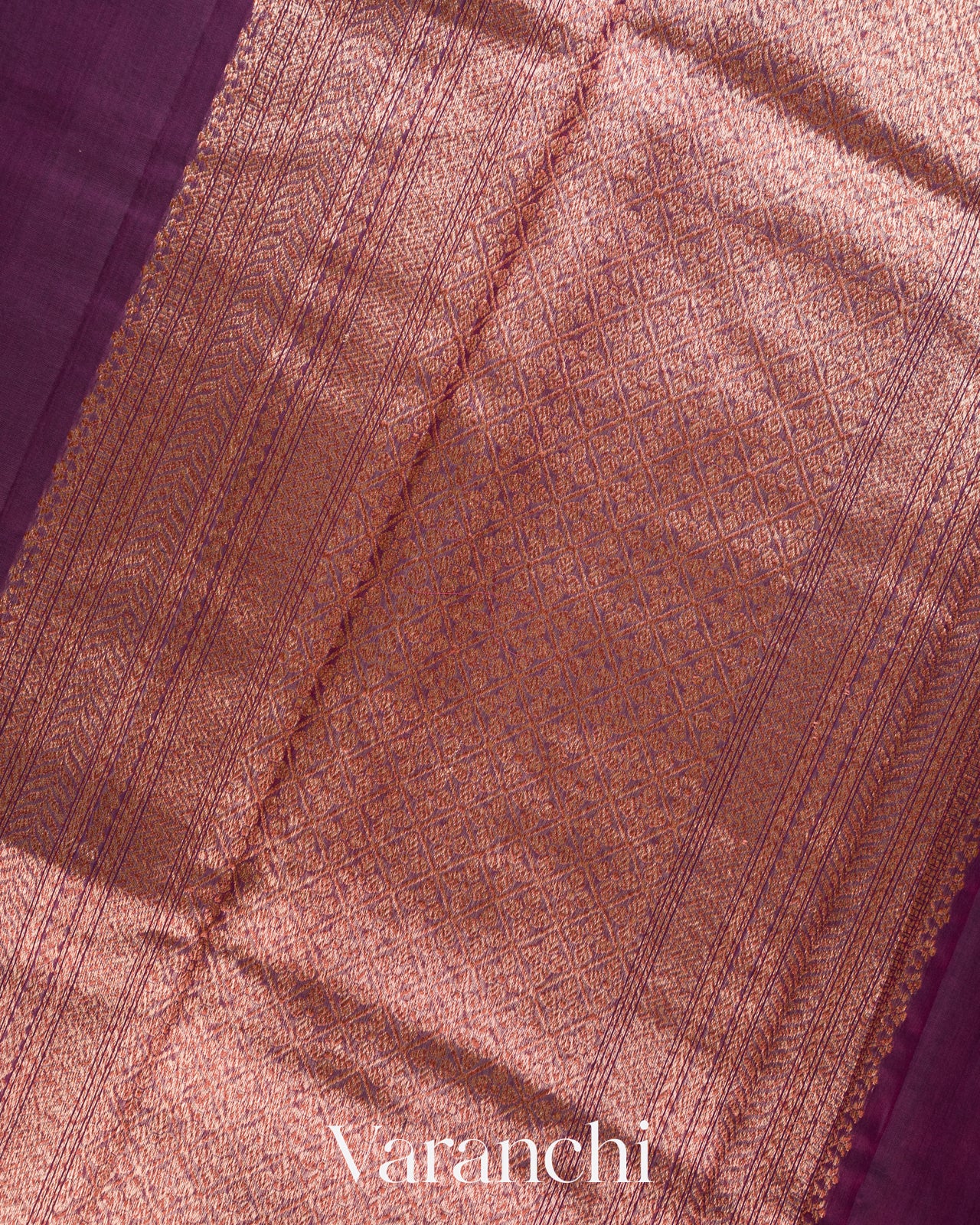 Wine Purple Pure Chanderi Silk Cotton Handloom Saree