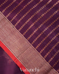 Wine Purple Pure Chanderi Silk Cotton Handloom Saree