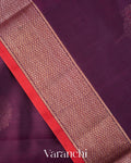 Wine Purple Pure Chanderi Silk Cotton Handloom Saree