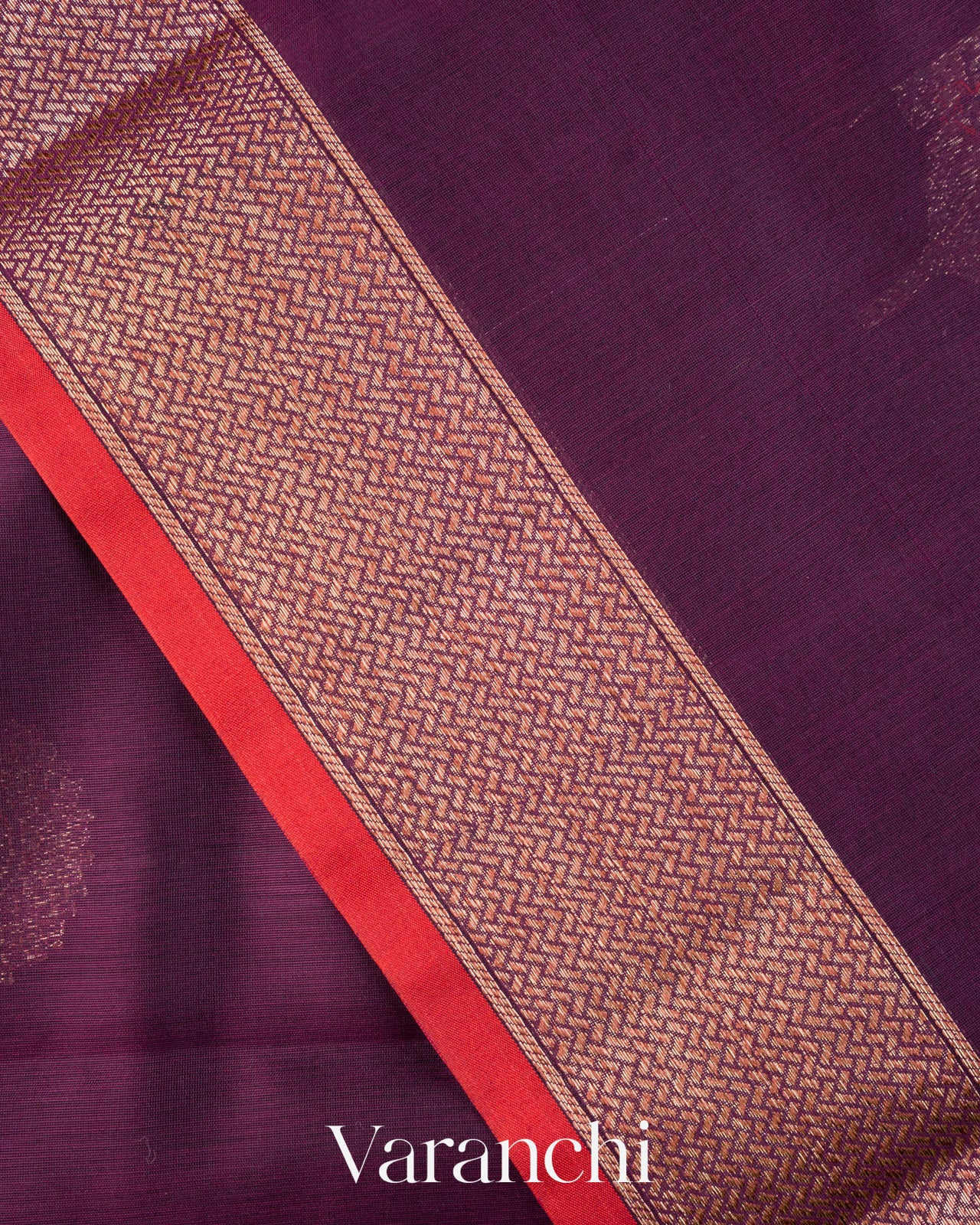 Wine Purple Pure Chanderi Silk Cotton Handloom Saree