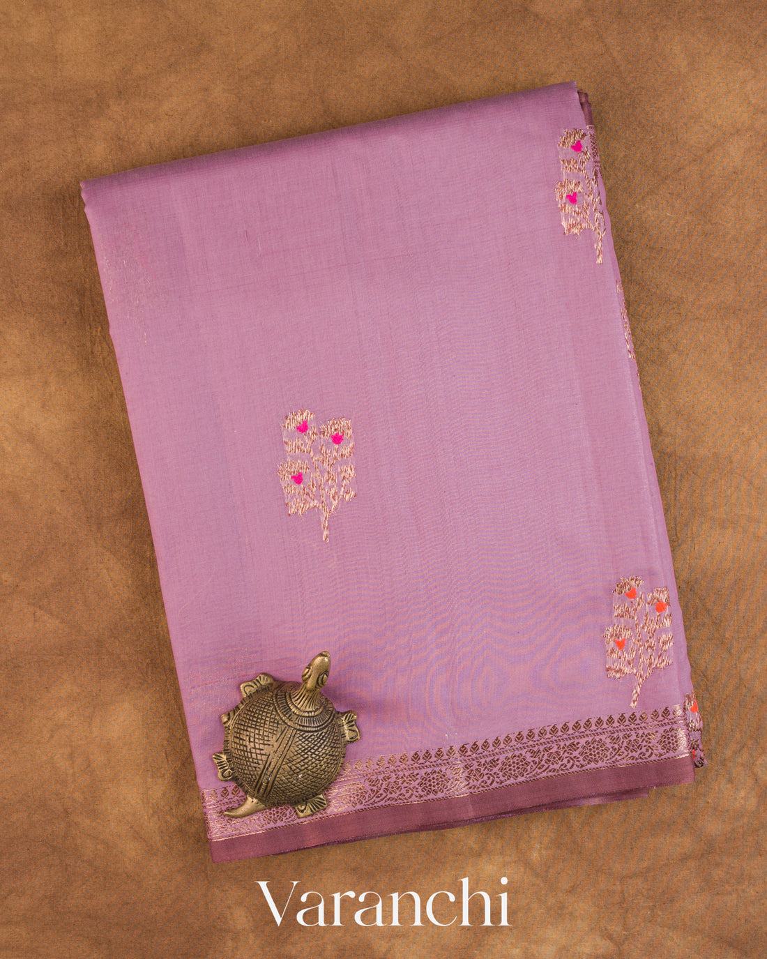 Mauve Pink Pure Chanderi Silk Cotton Handloom Saree