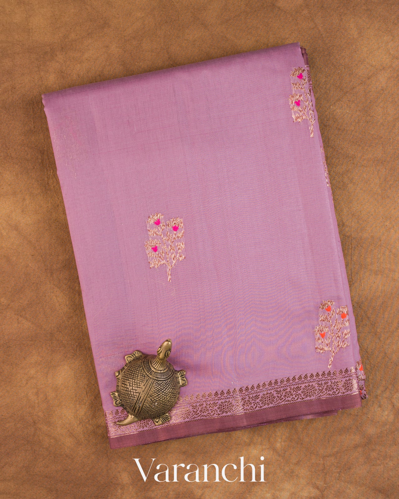 Mauve Pink Pure Chanderi Silk Cotton Handloom Saree