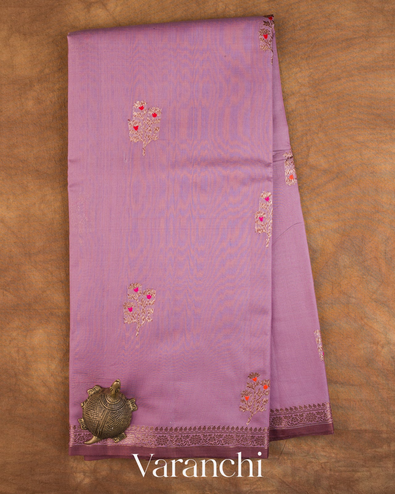 Mauve Pink Pure Chanderi Silk Cotton Handloom Saree