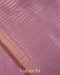 Mauve Pink Pure Chanderi Silk Cotton Handloom Saree