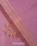 Mauve Pink Pure Chanderi Silk Cotton Handloom Saree