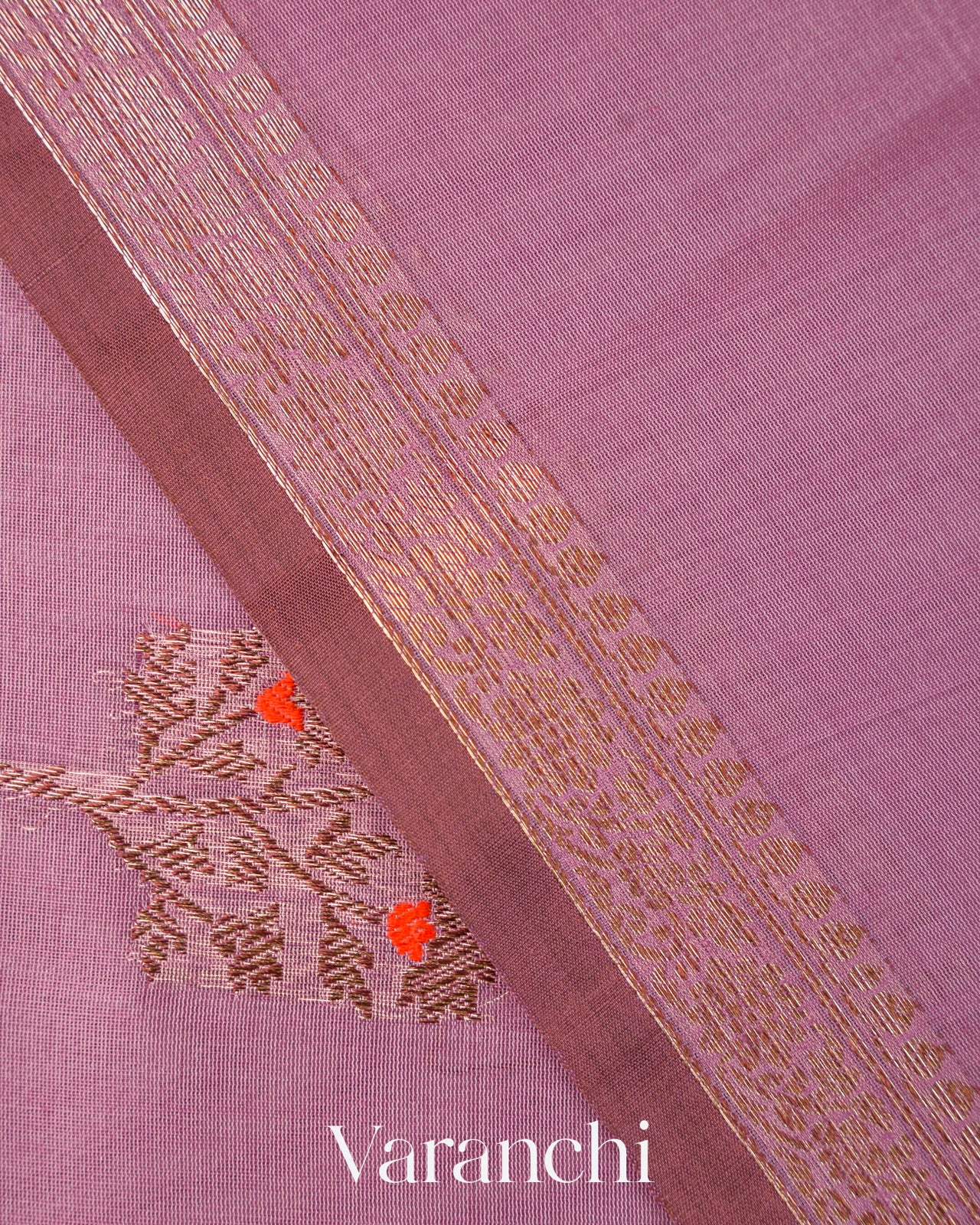 Mauve Pink Pure Chanderi Silk Cotton Handloom Saree