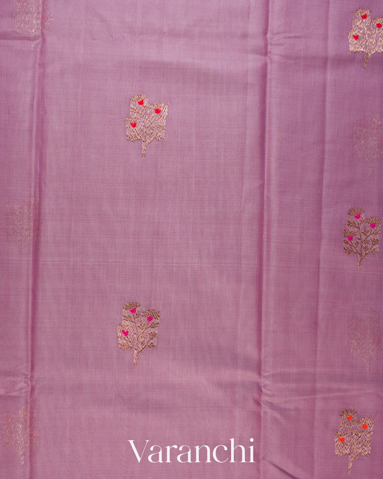 Mauve Pink Pure Chanderi Silk Cotton Handloom Saree