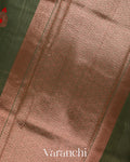 Forest Green Pure Chanderi Silk Cotton Handloom Saree