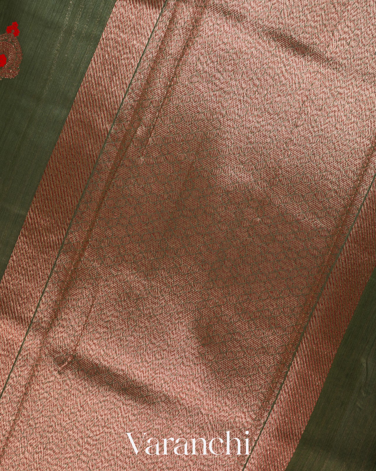 Forest Green Pure Chanderi Silk Cotton Handloom Saree