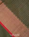 Forest Green Pure Chanderi Silk Cotton Handloom Saree