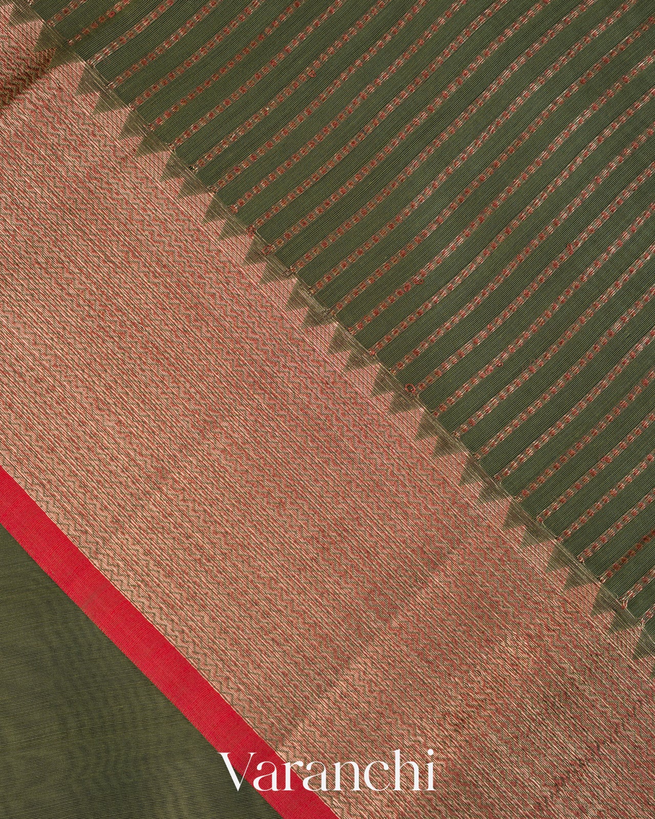 Forest Green Pure Chanderi Silk Cotton Handloom Saree