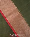 Forest Green Pure Chanderi Silk Cotton Handloom Saree