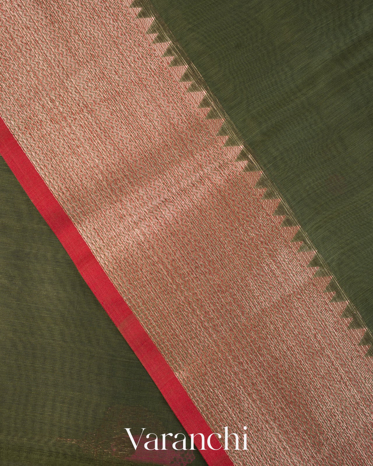 Forest Green Pure Chanderi Silk Cotton Handloom Saree