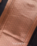 Jet Black Pure Chanderi Silk Cotton Handloom Saree