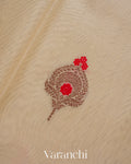 Off-White Pure Chanderi Silk Cotton Handloom Saree