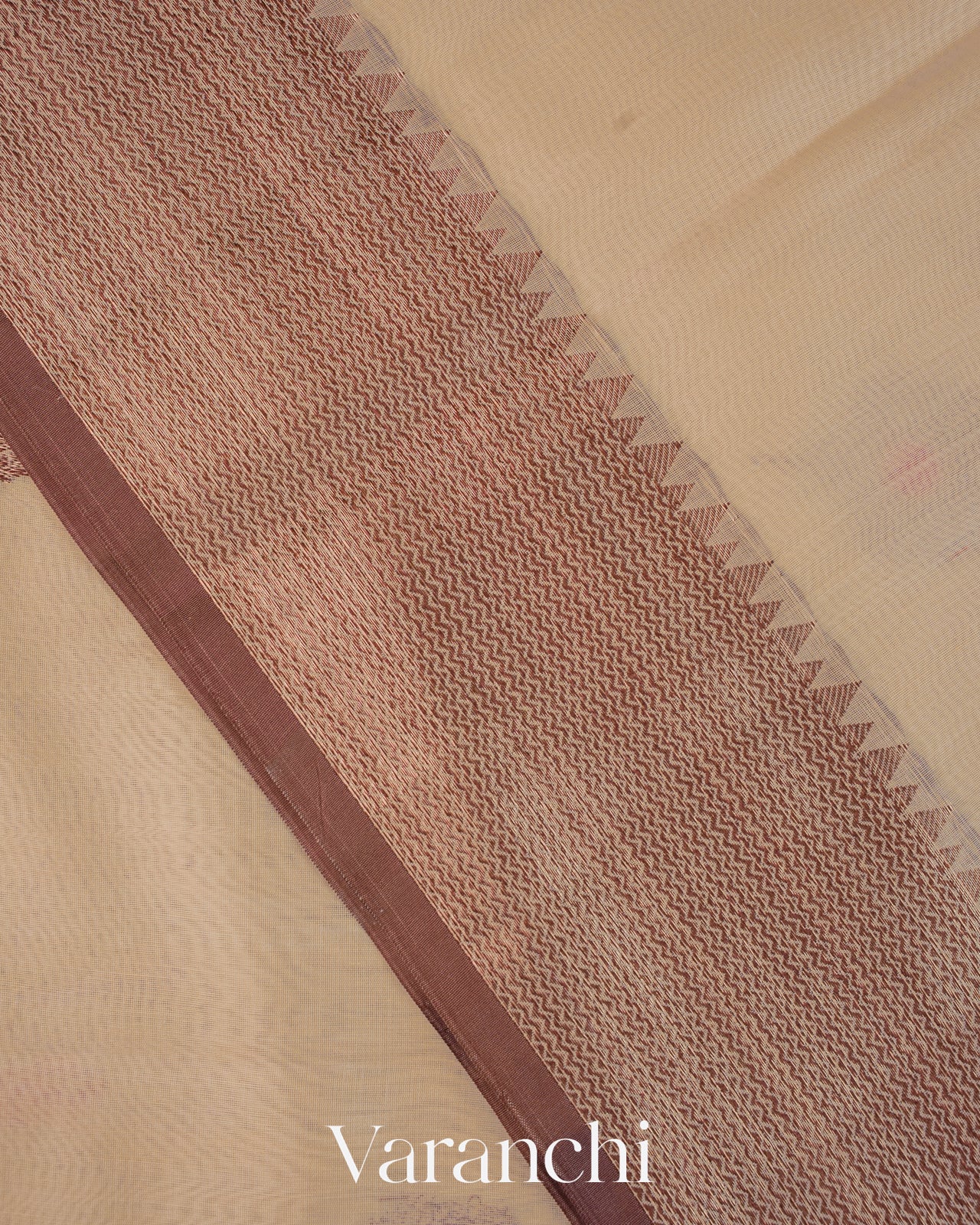 Off-White Pure Chanderi Silk Cotton Handloom Saree