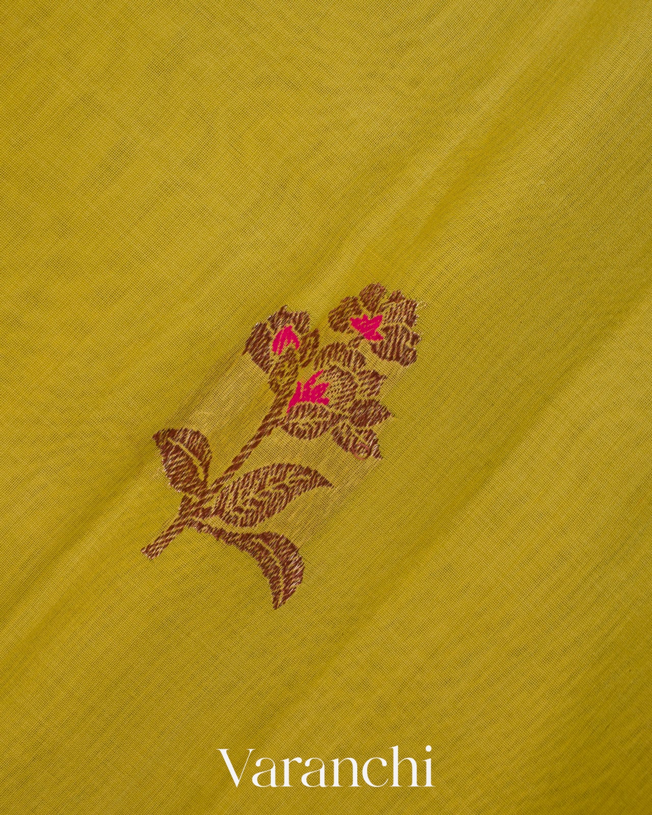 Olive Green Pure Chanderi Silk Cotton Handloom Saree