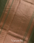 Forest Green Pure Chanderi Silk Cotton Handloom Saree