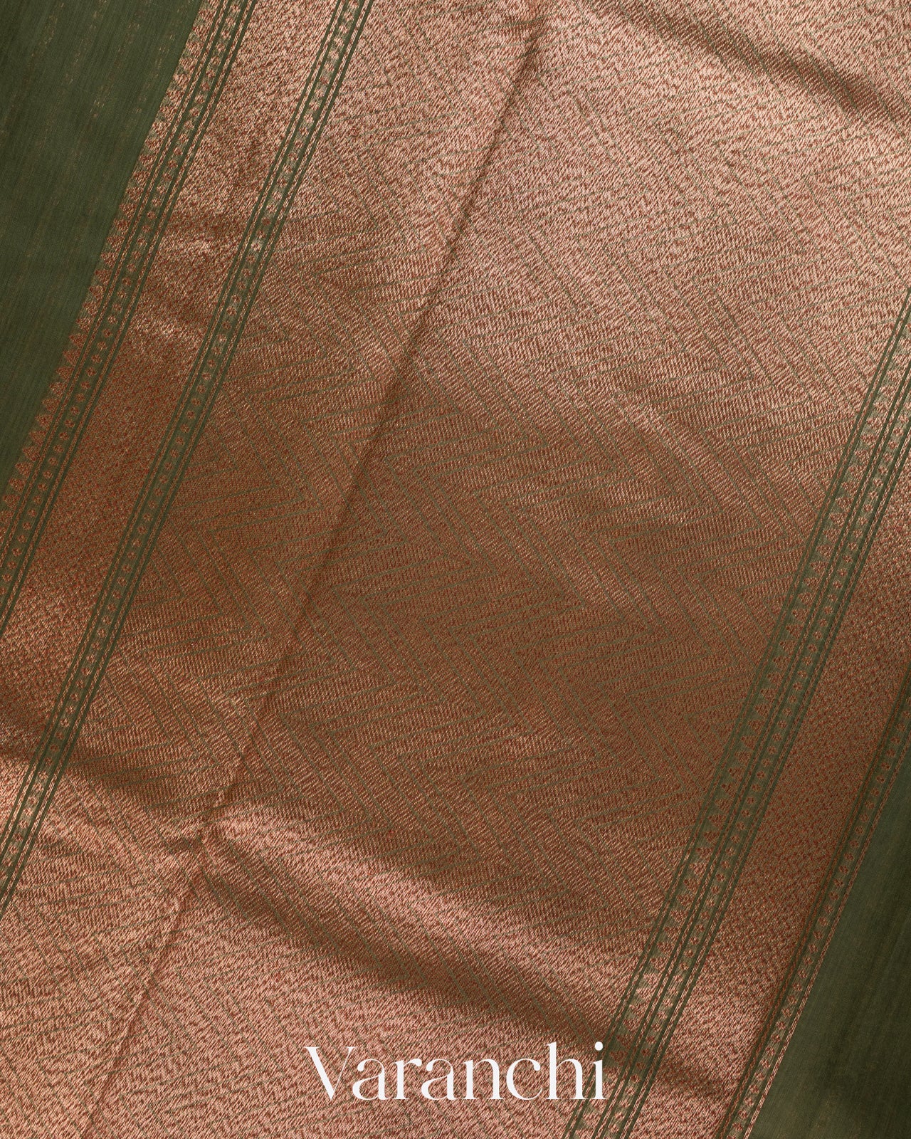 Forest Green Pure Chanderi Silk Cotton Handloom Saree