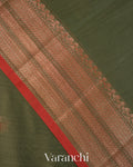 Forest Green Pure Chanderi Silk Cotton Handloom Saree