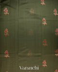 Forest Green Pure Chanderi Silk Cotton Handloom Saree
