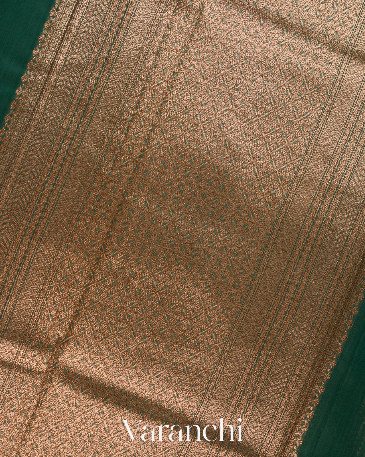 Bottle Green Pure Chanderi Silk Cotton Handloom Saree