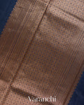 Navy Blue Pure Chanderi Silk Cotton Handloom Saree