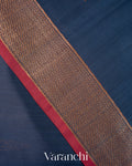 Navy Blue Pure Chanderi Silk Cotton Handloom Saree