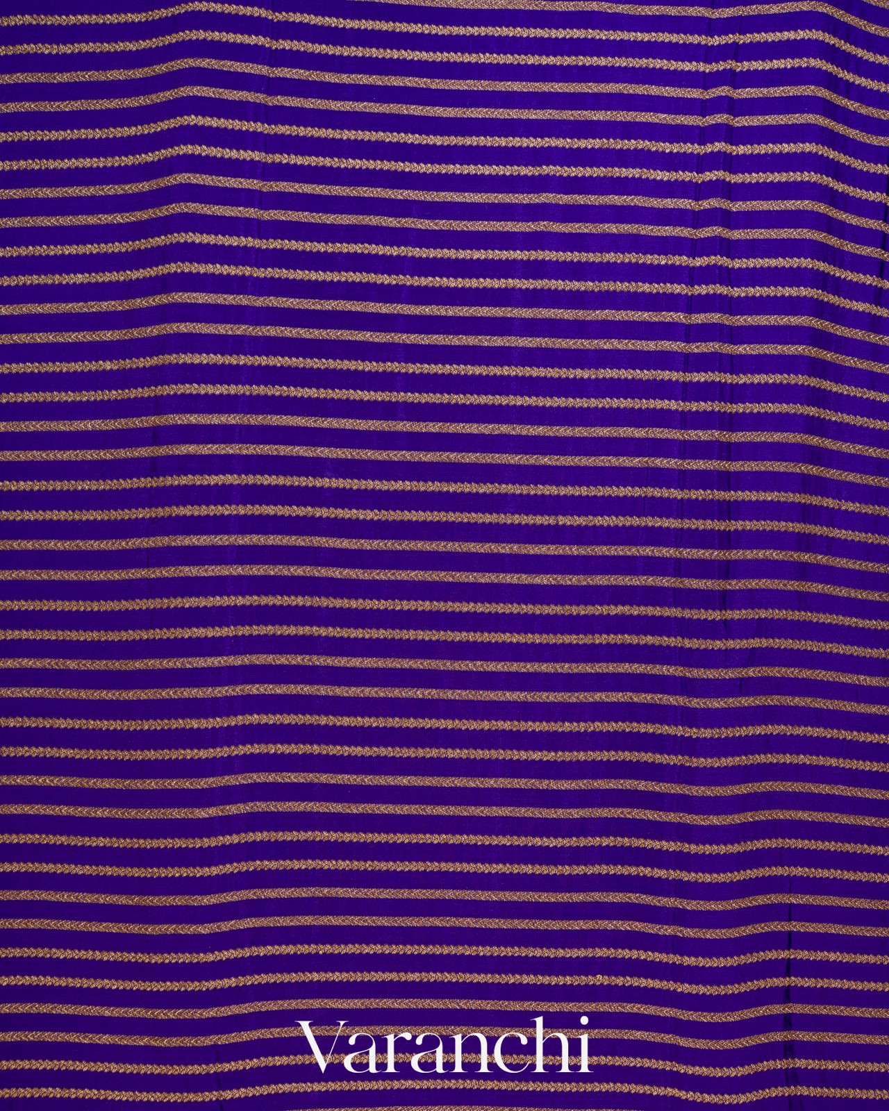 Royal Blue Striped Pure Crepe Silk Handloom Saree