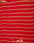 Chilly Red Striped Pure Crepe Silk Handloom Saree — Body