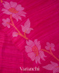 Rani Pink Floral Jamdani Pure Matka Silk Handloom Saree