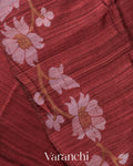 Burgundy Jamdani Pure Matka Tissue Silk Handloom Saree