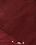 Burgundy Jamdani Pure Matka Tissue Silk Handloom Saree