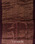 Deep Wine Maroon Jamdani Pure Matka Tissue Silk Handloom Saree